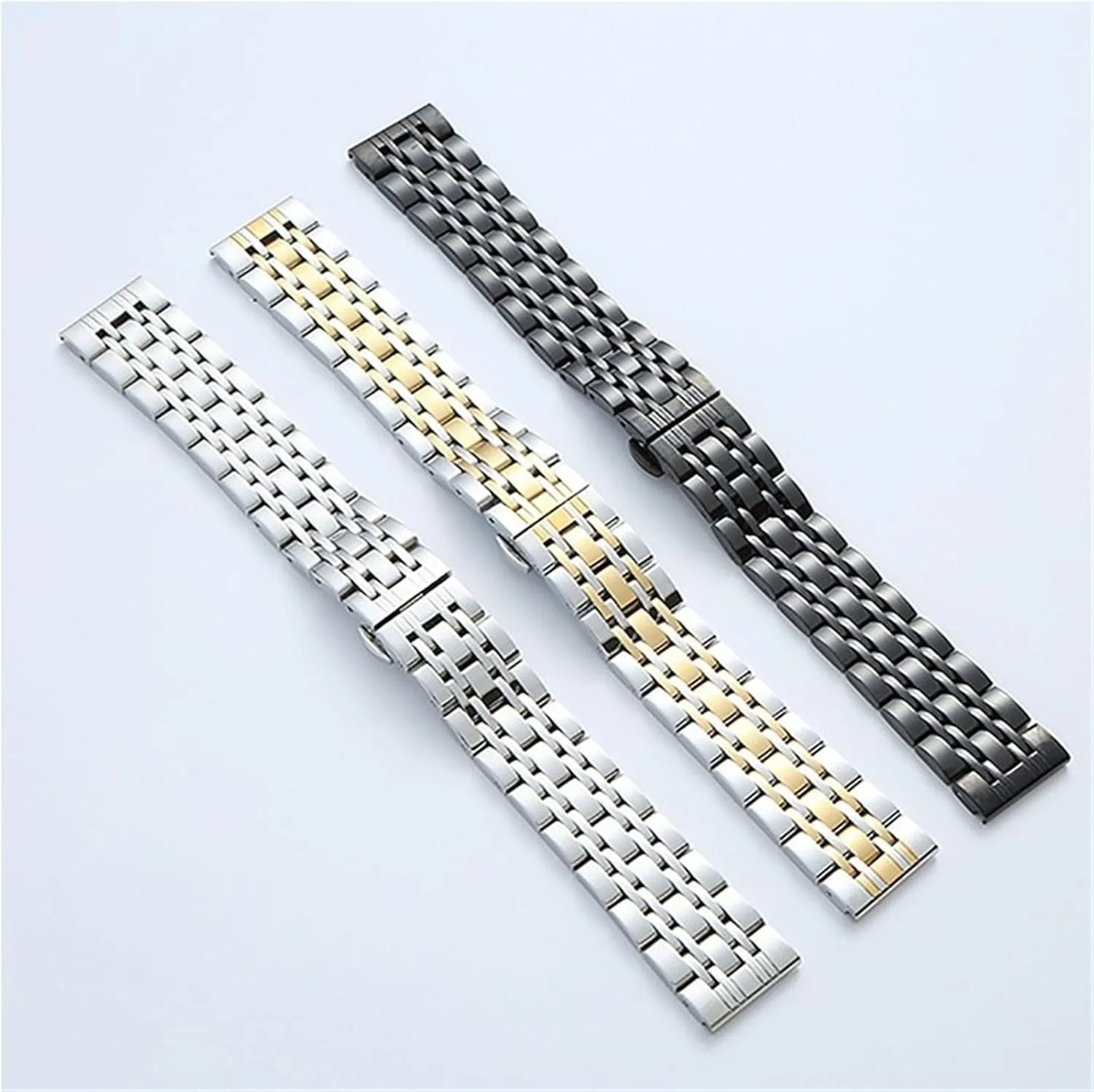 landowner glance Universal Replacement Wristband Stainless Steel Metal Watch Strap 