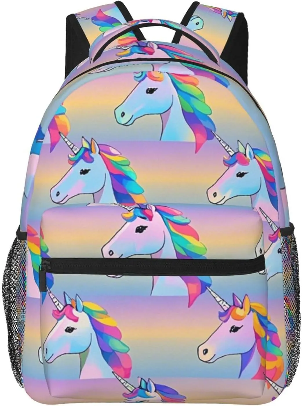 Laptop Backpack Daypack Lightweight Daypack Backpack gang for Sports Travel Running - Large Capacity Multipurpose Anti-Theft Bookbag, Rainbow Unicorn Art 