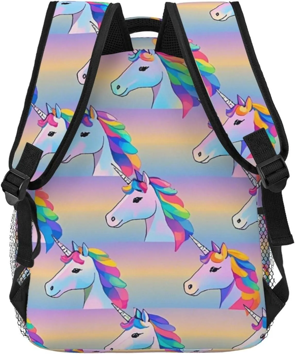 Laptop Backpack Daypack Lightweight Daypack Backpack gang for Sports Travel Running - Large Capacity Multipurpose Anti-Theft Bookbag, Rainbow Unicorn Art 