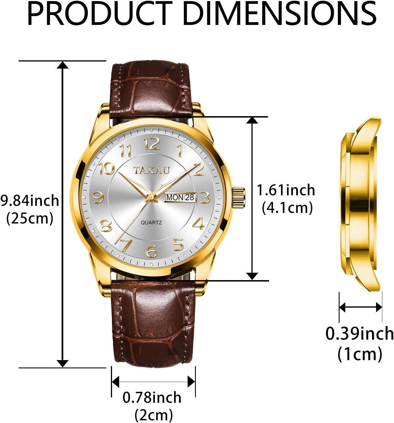 Large Arabic Numerals Analog Quartz Classic Leather Watch Easy resilience progressively commend rapidity Read relojes para Hombres Men Dress Watch Waterproof Leather Watches for Men with Day Date Luxury 