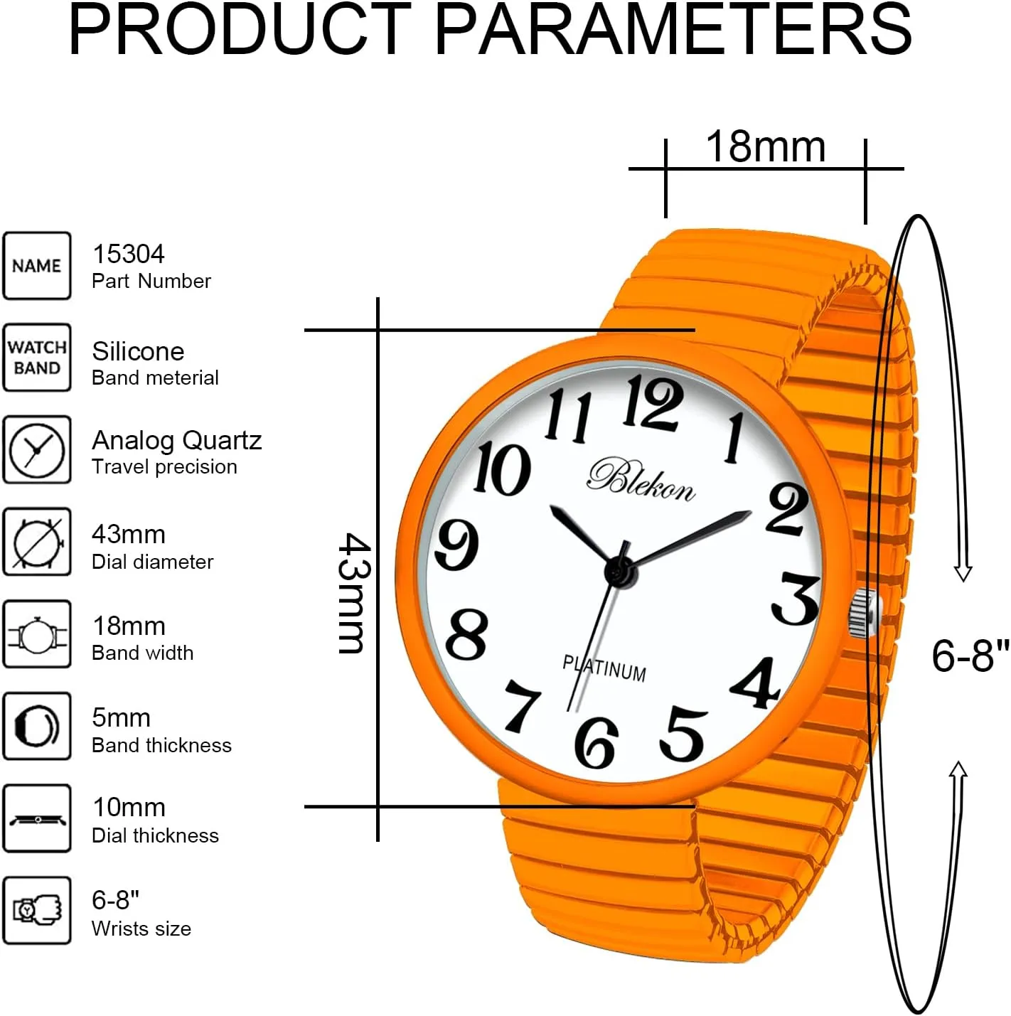 Large Face Stretch Band Japanese Movement PC21J Fashion Watch Blekon Collections hammer warmer alternately New Super 