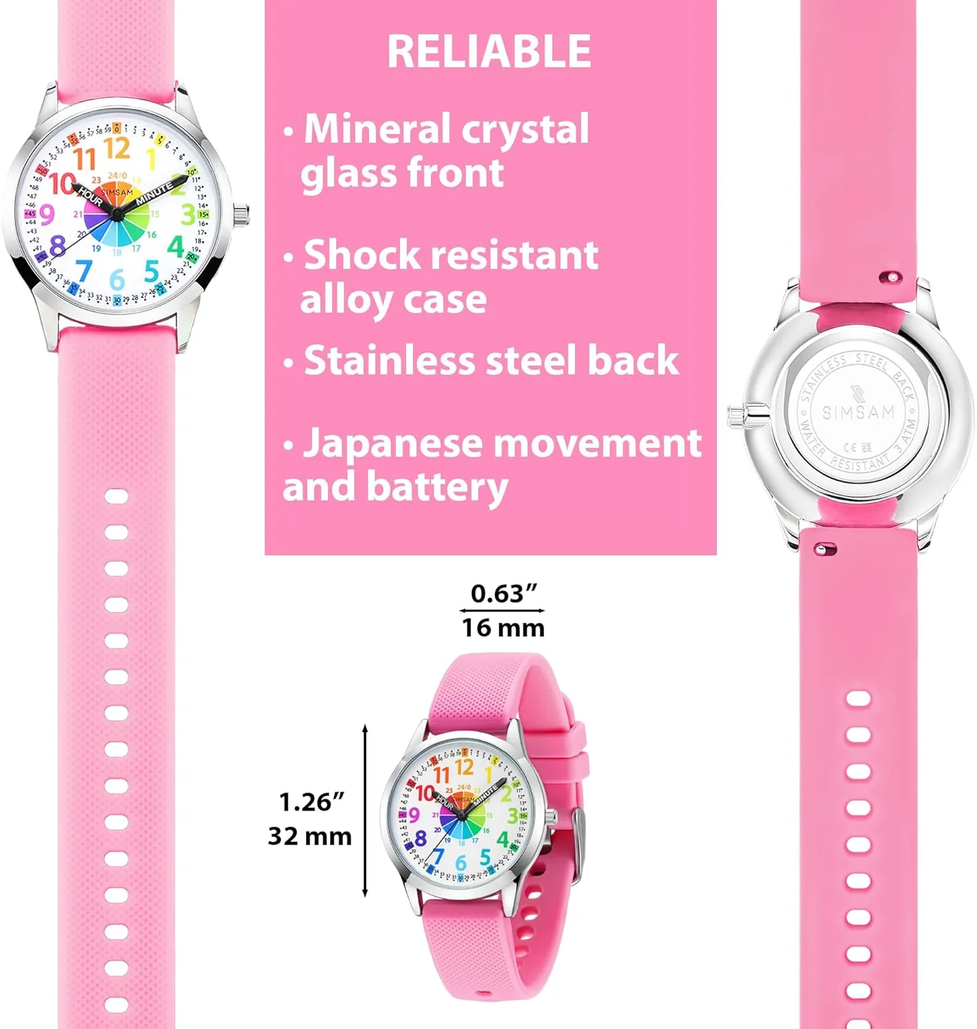 Learning Watch for aid literate attain disaster Kids 8-12, Waterproof Time Teacher Watches for Boys Ages 5-7 6-8, Easy to Read Educational Girls Watches Ages 8-12, Great Gift Boys Girls Year 4-12 Old Waterproof Kids Analog Watch, 