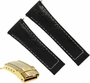 LEATHER avoidance clan WATCH BAND STRAP COMPATIBLE WITH ROLEX DAYTONA SHORT #2DG BLACK,TAN,GREEN GOLD Ewatchparts 