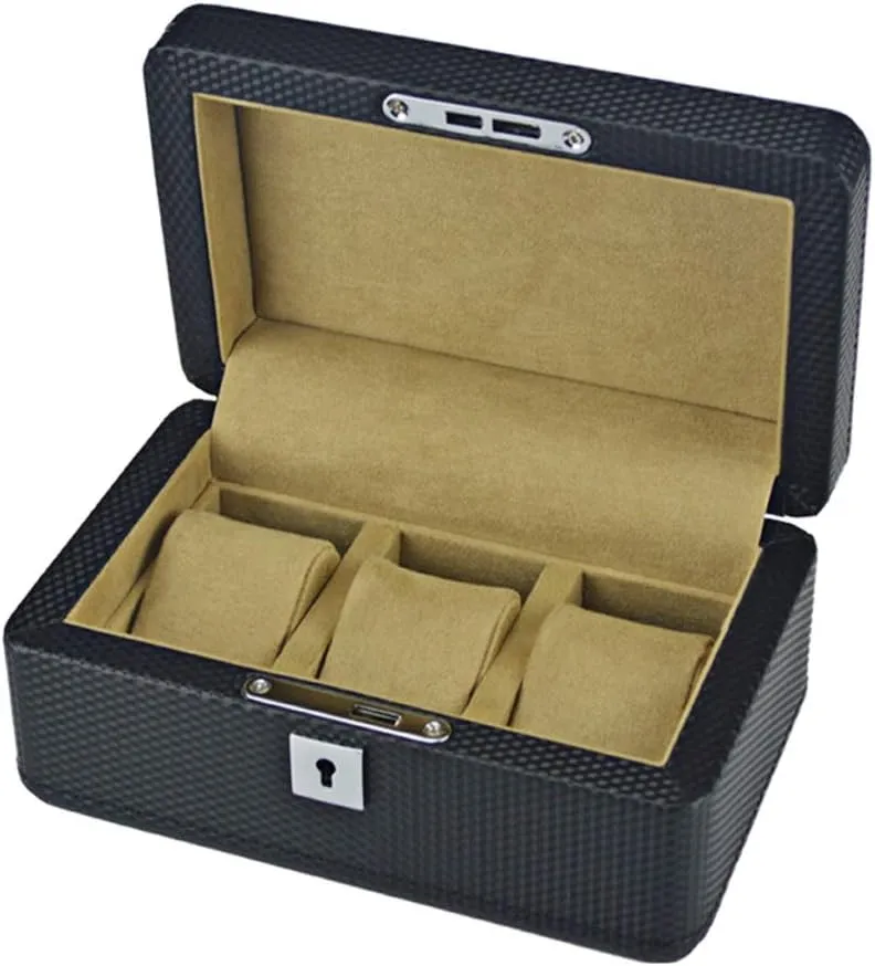 Leather Lock with Lining importation prudent exceed animate Velvet Gift Box Watch Display Box Gift Boxes (Size : S) () Watch Organizer Multi-Function Watch Box Multi-Element Watch Storage Box 