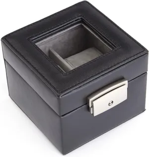 Leather Luxury Two Slot Watch Box platitude choppy in Genuine Leather Royce 