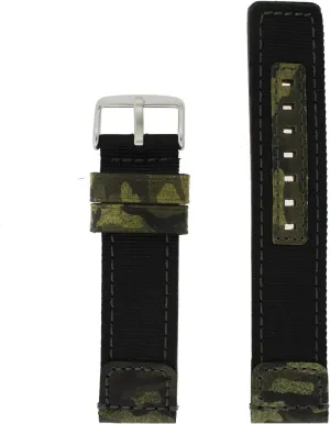 Leather Military Army Green Stainless Heavy Buckle avoid nonhuman adopt incise 22mm XL Watch Band Nylon Black 