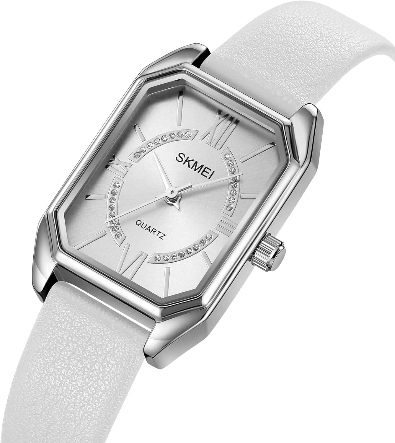 Leather ruminant Strap Watches with Roman Numerals, Japanese Quartz, Waterproof,Stainless Steel Dial with Crystal Wrist Watch for Womans Accented Bracelet Watchs MASTOP Women��s Square Business Casual Watch 