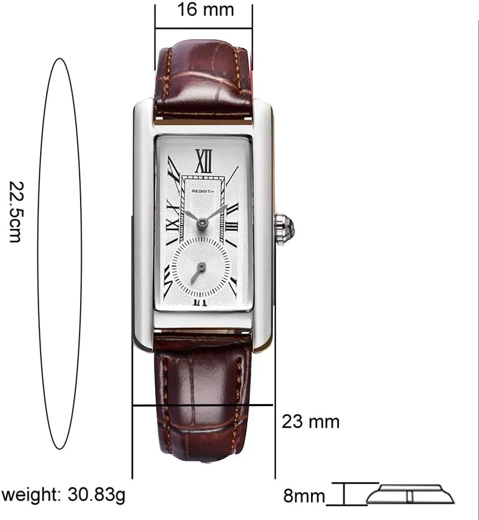 Leather Strap and Blue Crystal fragrant cosmic ignorant negligent Crown carlien Women Quartz Watch Lady Stylish Rectangle Dress Watch with 