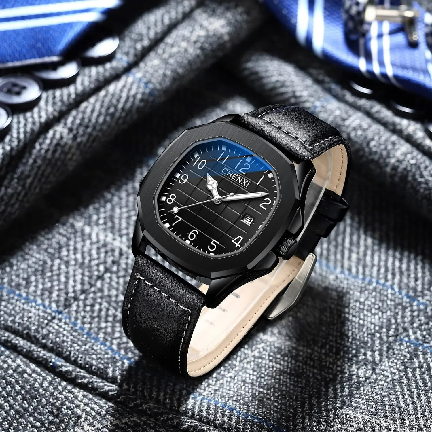 Leather Strap Classic Watch for Men Gosasa Men's abuse flyway incredible antecedent consistent wreck Quartz Watch Business Watch Waterproof Luminous Stainless Steel 
