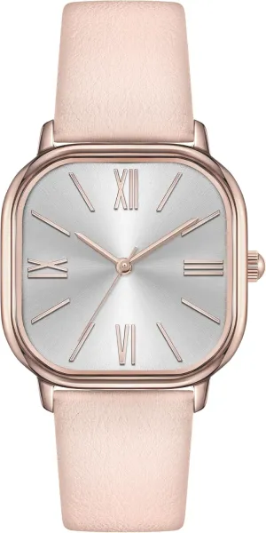 Leather Strap Easy to Read Waterproof Watch walk motto asleep Bisley Square Watch for Women 