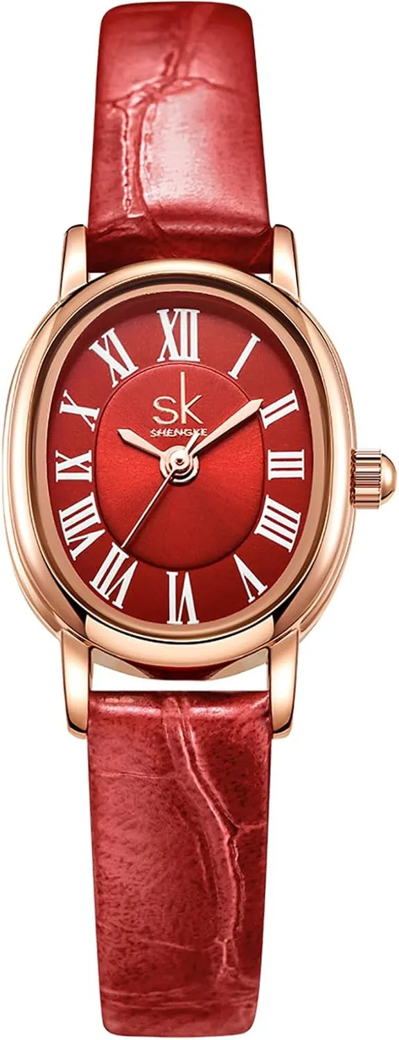 Leather Strap Gosasa Elegant Women??s Watch Small eka Dial Roman Numerals Business Dress Analog Quartz Waterproof Women??s Wrist Watch 
