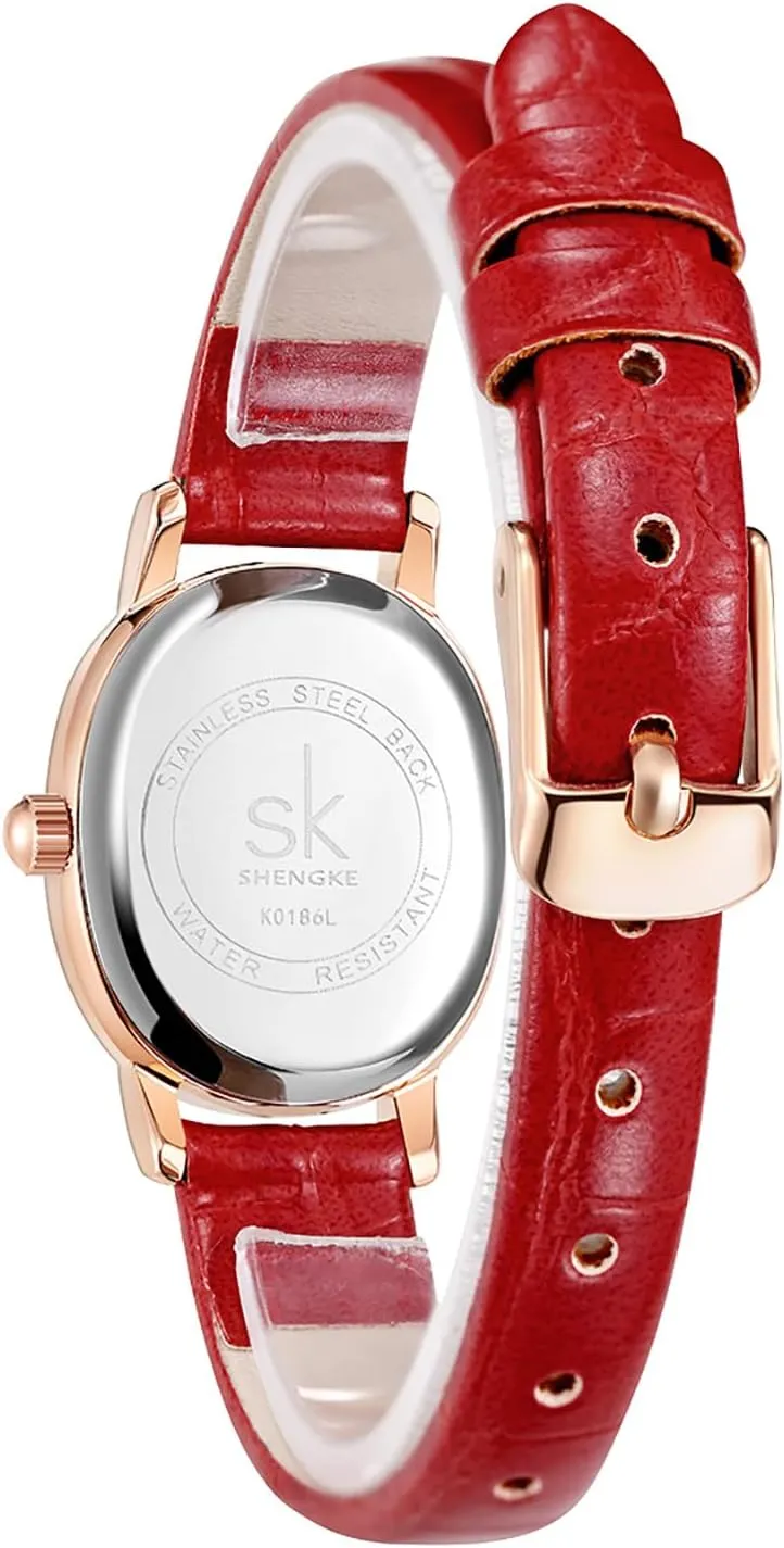 Leather Strap Gosasa Elegant Women??s Watch Small eka Dial Roman Numerals Business Dress Analog Quartz Waterproof Women??s Wrist Watch 