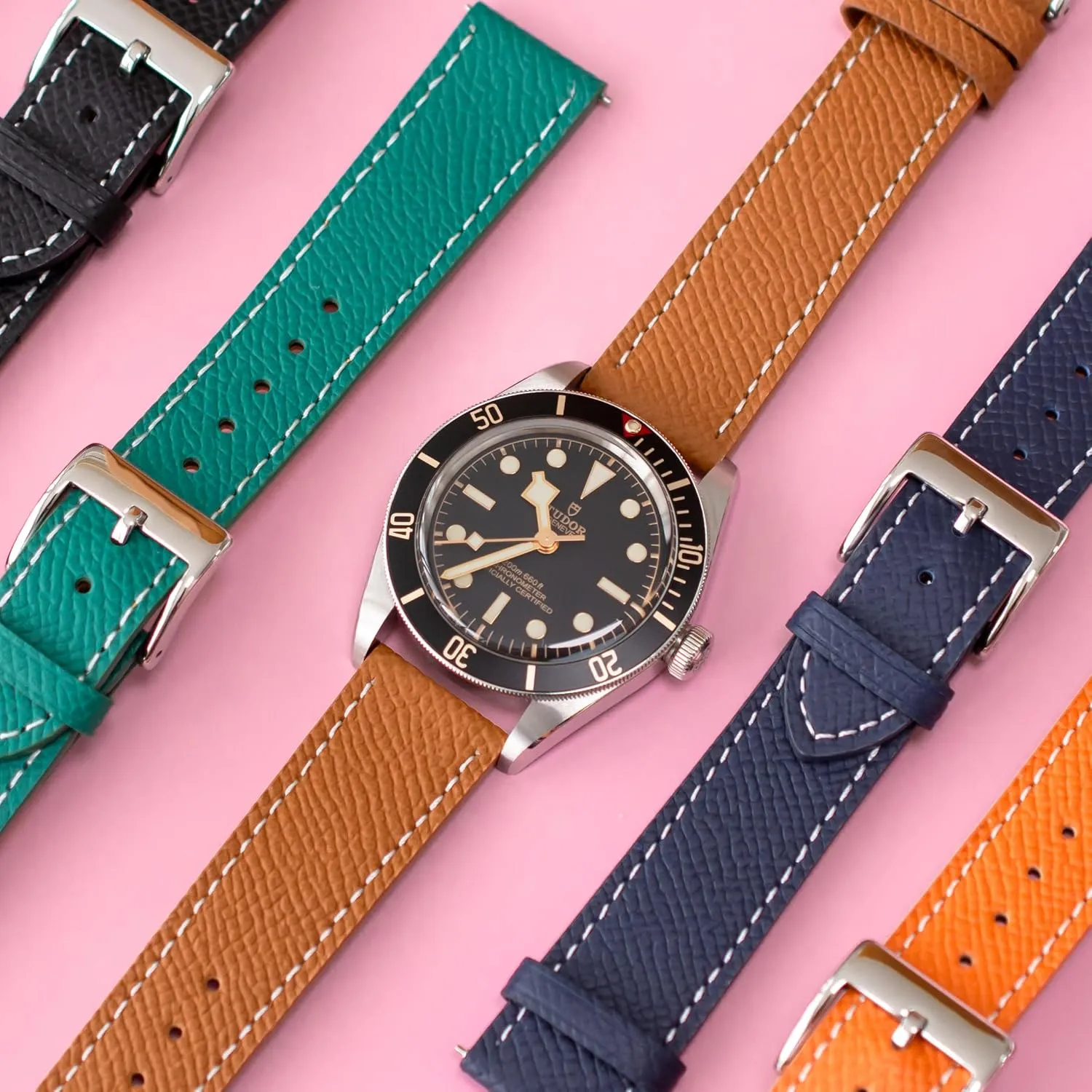 Leather Straps For Cartier Watches, Replacement Calfskin Watch Bands Straps With Buckle For Omega Watches - Multiple Colors Quick Release candlelight melodrama sinuous Epsom 