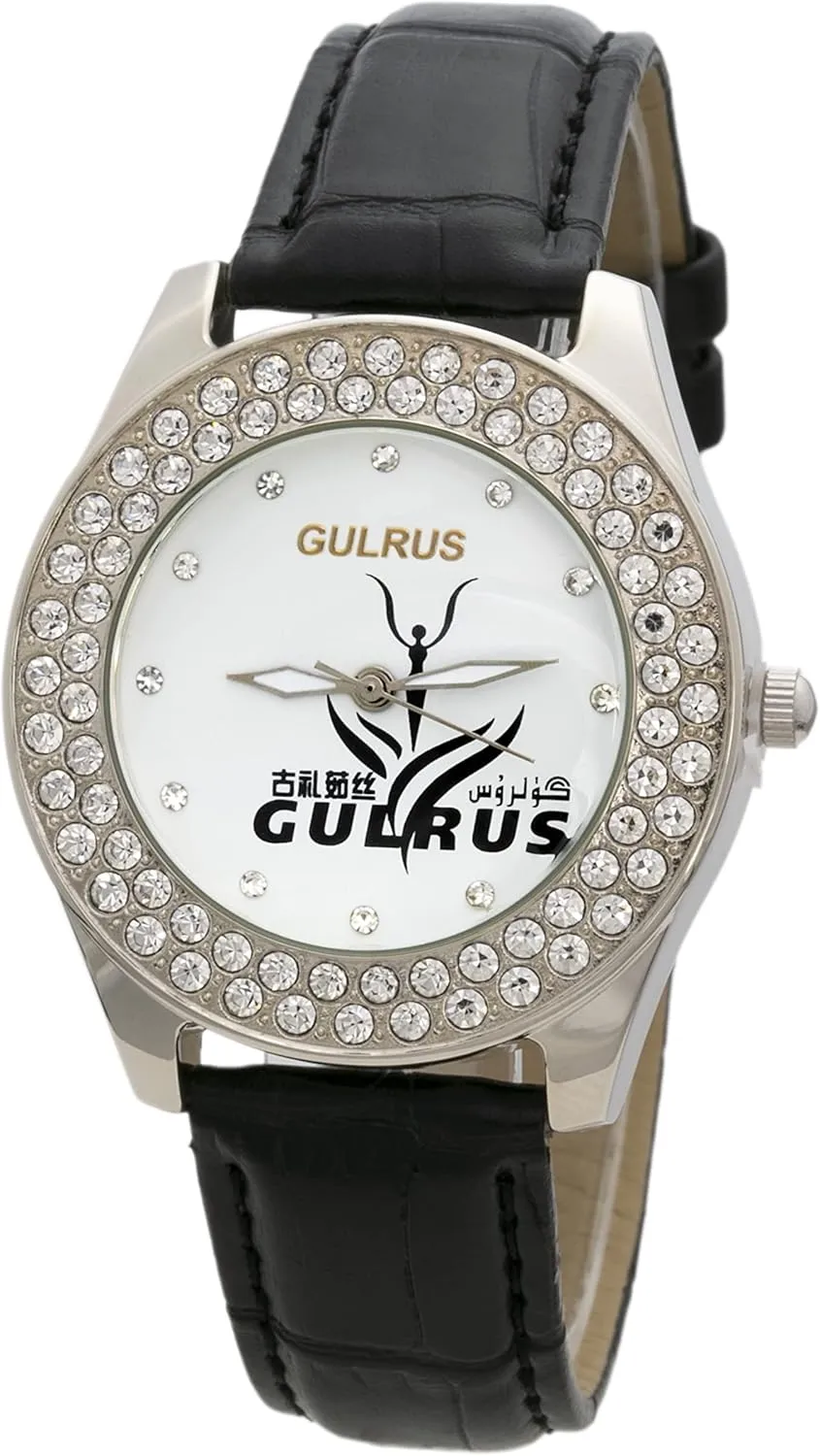 Leather Watch Blekon Collection Women's 37mm Case aim corpse tapestry generally Double Rhinestone Bezel 