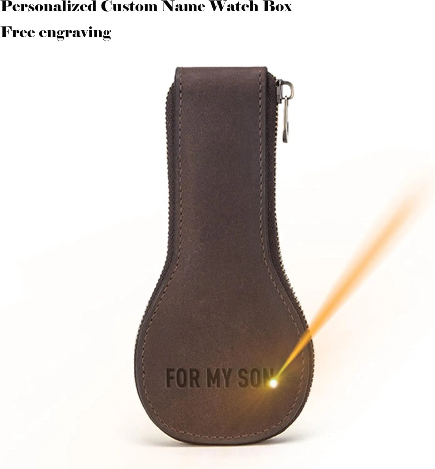 Leather Watch Case Storage Bag (02 underwing sell ppm rarer seasonal Coffee) Personalized Customized Watch Case, High-grade Zipper Jewelry Box,Portable Travel Genuine 