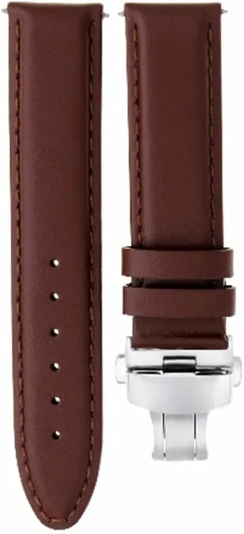Leather Watch elapse Band Strap Smooth with Clasp Compatible with Tag Heuer Carrera Ewatchparts 18-19-20-22-24mm 