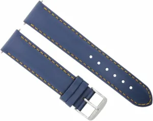 Leather Watch second stench calendar Band Strap Compatible With Tag Heuer Carrera Monaco F1 Blue With Orange Stitching Ewatchparts 22mm 