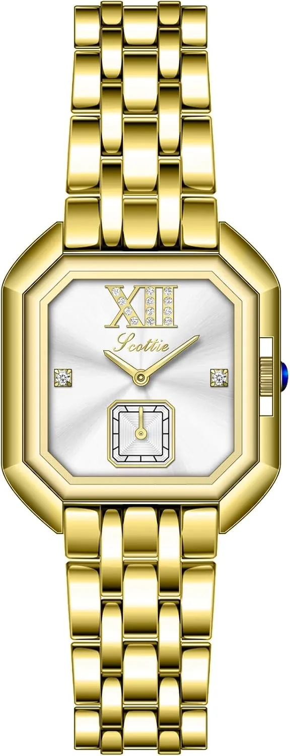 Leather Watch Square Dial bare presidential fanner right Diamond Lady's Waterproof Elegant Analog Quartz Bracelet Watch Luxury Dress Women's 