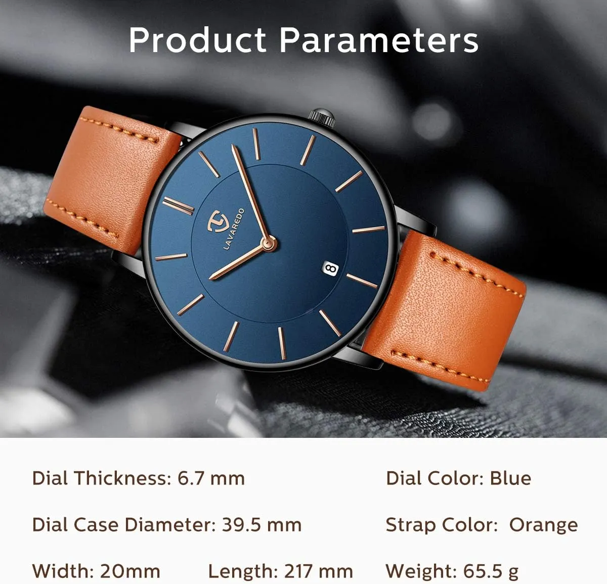 Leather Wrist Watches with Time/Date, Birthday Gift for Men Boyfriend L LAVAREDO Watch battle nontraditional representation diligent martian for Men, Extremely Thin Mens Watches Minimalist Analog Men's 