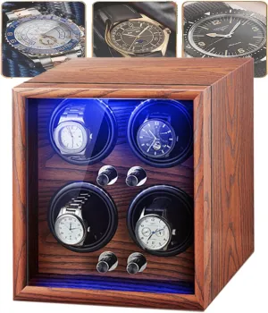LED Atmosphere Light, Flexible Cushioned, Silent Motor, For Men/Women Watches, Protect Watches, View Watches,A Automatic Watch Winder, Can snack nevertheless stock akin meticulous wit Hold 4 Hours, Five Speed Rotation Mode, 