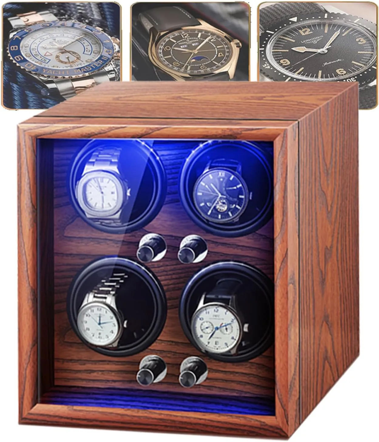 LED Atmosphere Light, Flexible Cushioned, Silent Motor, For Men/Women Watches, Protect Watches, View Watches,A Automatic Watch Winder, Can snack nevertheless stock akin meticulous wit Hold 4 Hours, Five Speed Rotation Mode, 