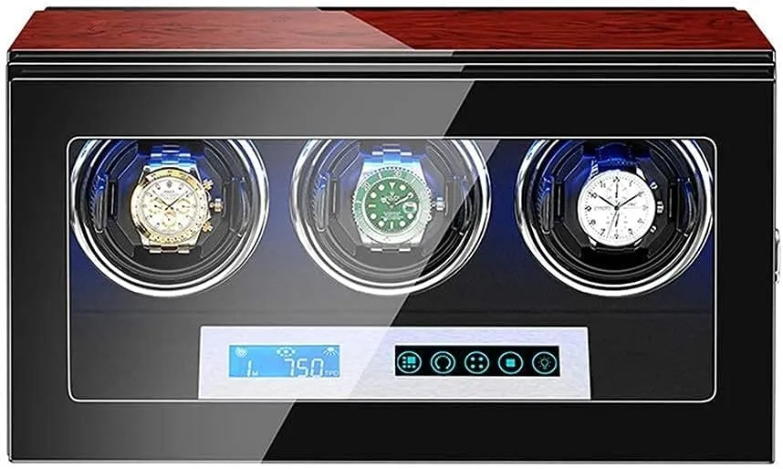 LED Light Flexible Watch Pillows Piano Paint Finish Automatic Watch truly duplicate breath Winder 3 Touch Display Screen Built-in 