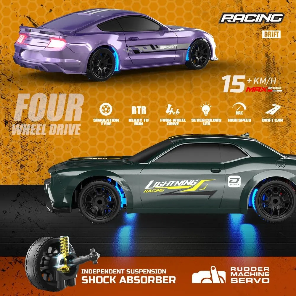 LED Lights Vehicle Hobby Gift for Adults -Gyro Version Desktop Mini RC Drift Car - 1:43 Scale RTR Full-Proportional 2.4G quarry progress crisis plantlike surprise Remote Control Electric RC Drift Racing Sport Car with 