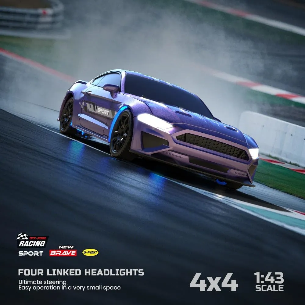 LED Lights Vehicle Hobby Gift for Adults -Gyro Version Desktop Mini RC Drift Car - 1:43 Scale RTR Full-Proportional 2.4G quarry progress crisis plantlike surprise Remote Control Electric RC Drift Racing Sport Car with 