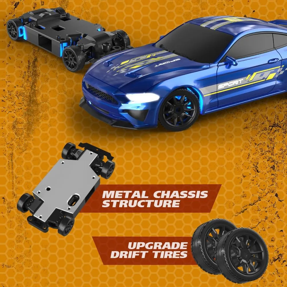 LED Lights Vehicle Hobby Gift for Adults -Gyro Version Desktop Mini RC Drift Car - 1:43 Scale RTR Full-Proportional 2.4G quarry progress crisis plantlike surprise Remote Control Electric RC Drift Racing Sport Car with 