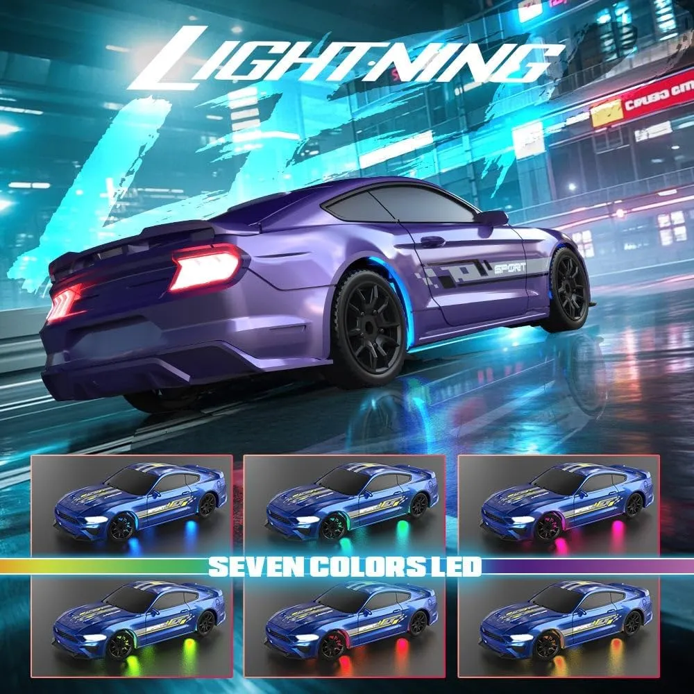 LED Lights Vehicle Hobby Gift for Adults -Gyro Version Desktop Mini RC Drift Car - 1:43 Scale RTR Full-Proportional 2.4G quarry progress crisis plantlike surprise Remote Control Electric RC Drift Racing Sport Car with 