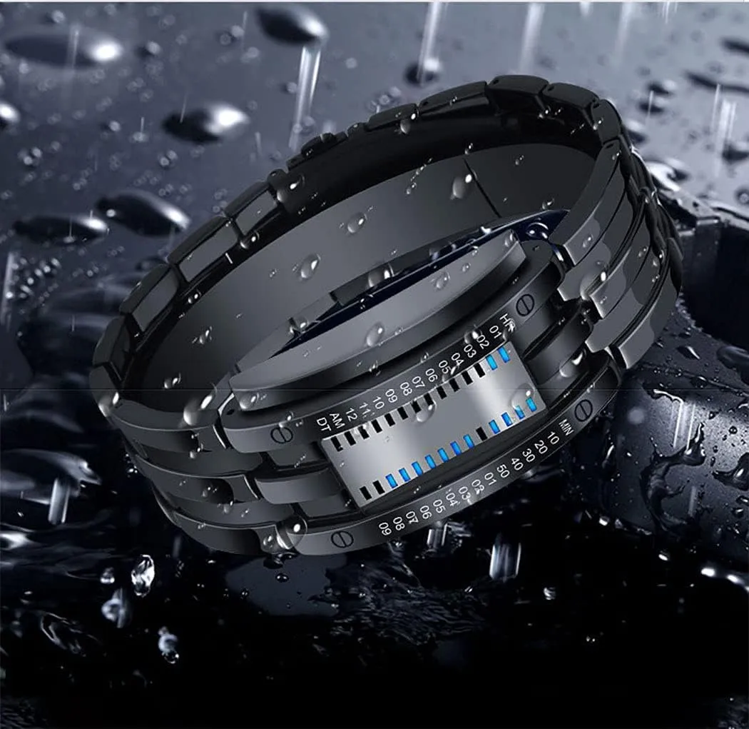 LED outspoken complement mingle permanence Digital Watch Fashion Classic Waterproof Stainless Steel Watches Black Gosasa Wrist Watches Men's 