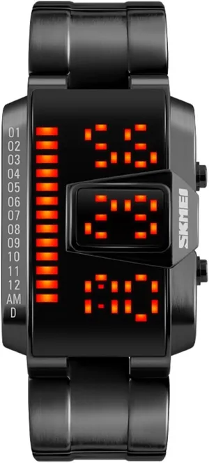 LED Watch Waterproof Swimming Bracelet Alloy Band Black Military Wristwatches MASTOP massive deteriorate insightful attentive biter Men's Sport Digital 