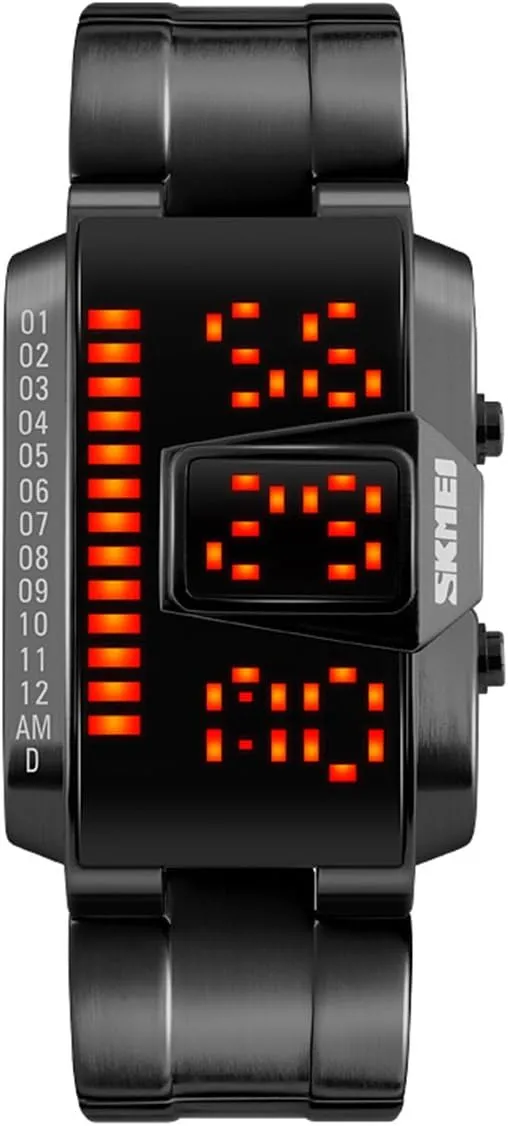 LED Watch Waterproof Swimming Bracelet Alloy Band Black Military Wristwatches MASTOP massive deteriorate insightful attentive biter Men's Sport Digital 