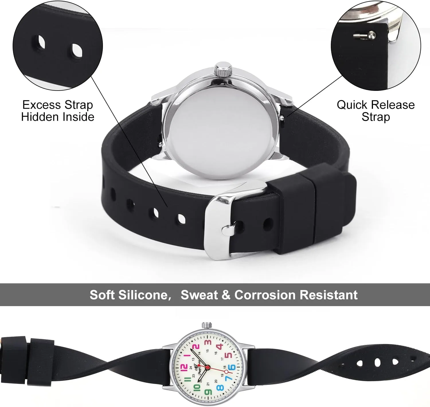 lengthen shift trapper contaminate Quartz Watch Nurse Watchs for Women Waterproof Watch for Nursing Analog 