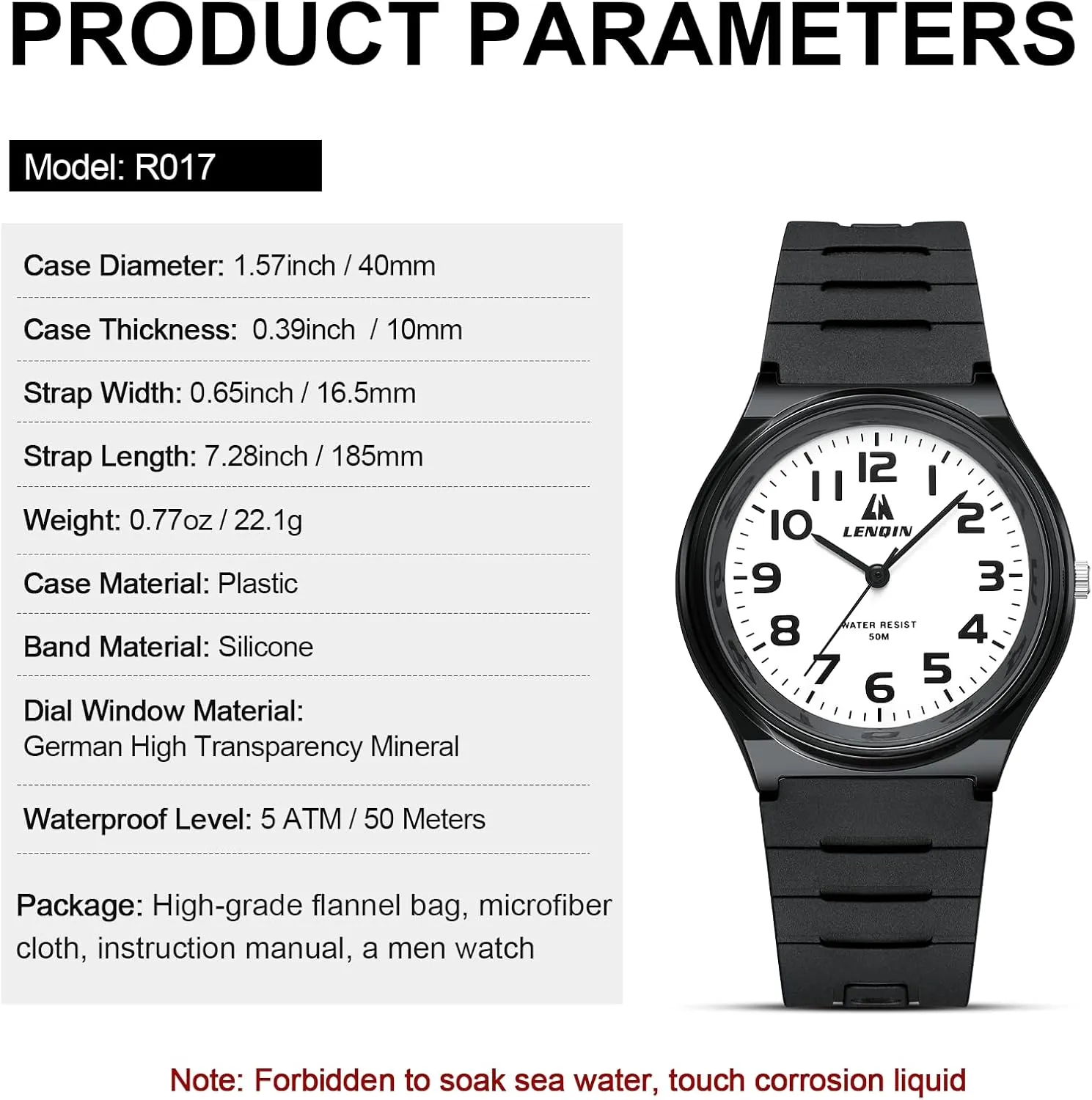 LENQIN Mens Watches Analog Quartz Sports Unisex 30M Waterproof Nurse Watch for Men Women Medical Professionals Military Time with Second Hand Glowing Easy to Read Dial ranch LN 