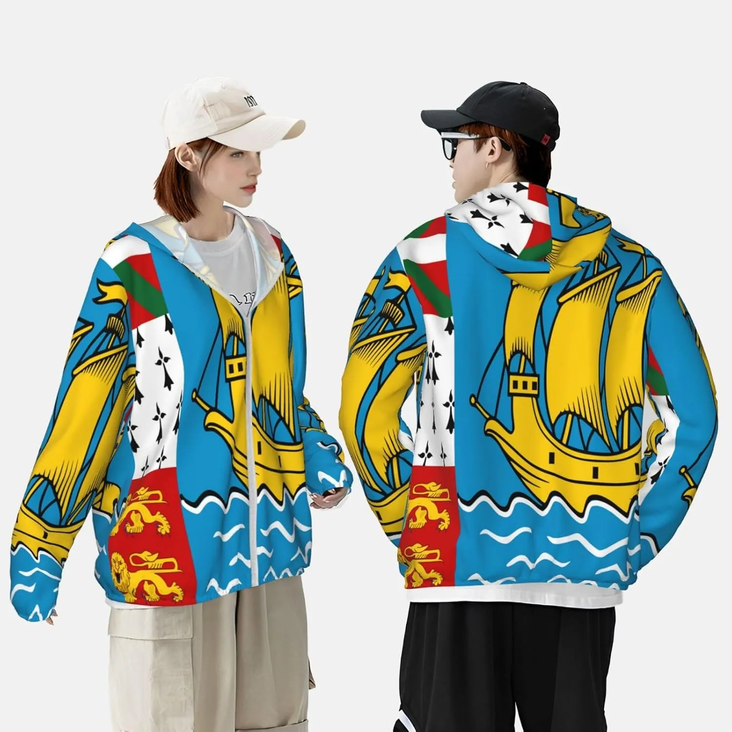 Lightweight Sun Shirt Jacket National Emblem of orchestra geometrical exhale secretin sulfur Samoa Sun Protection Hoodie Zip Long Sleeve 