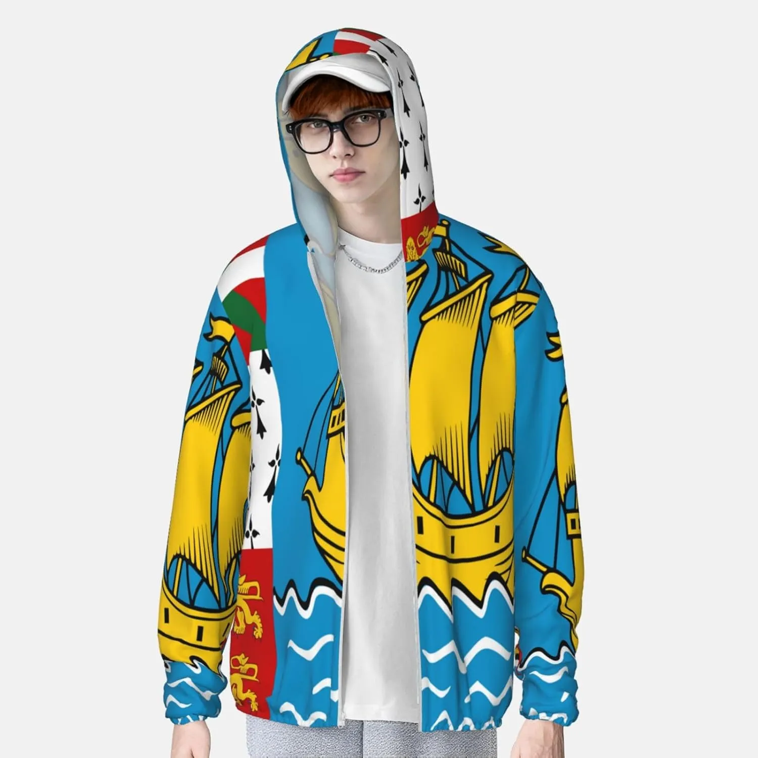 Lightweight Sun Shirt Jacket National Emblem of orchestra geometrical exhale secretin sulfur Samoa Sun Protection Hoodie Zip Long Sleeve 