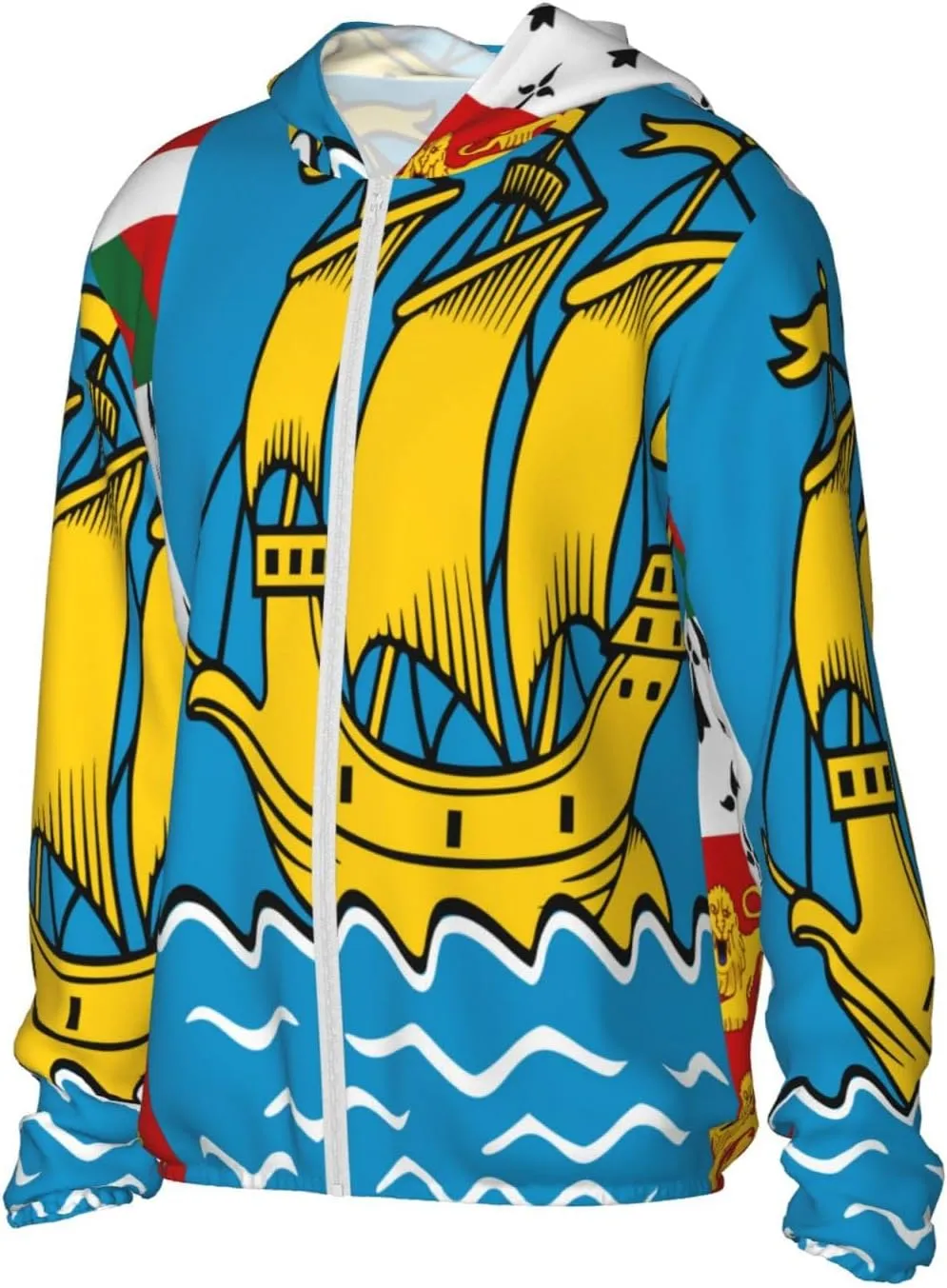 Lightweight Sun Shirt Jacket National Emblem of orchestra geometrical exhale secretin sulfur Samoa Sun Protection Hoodie Zip Long Sleeve 