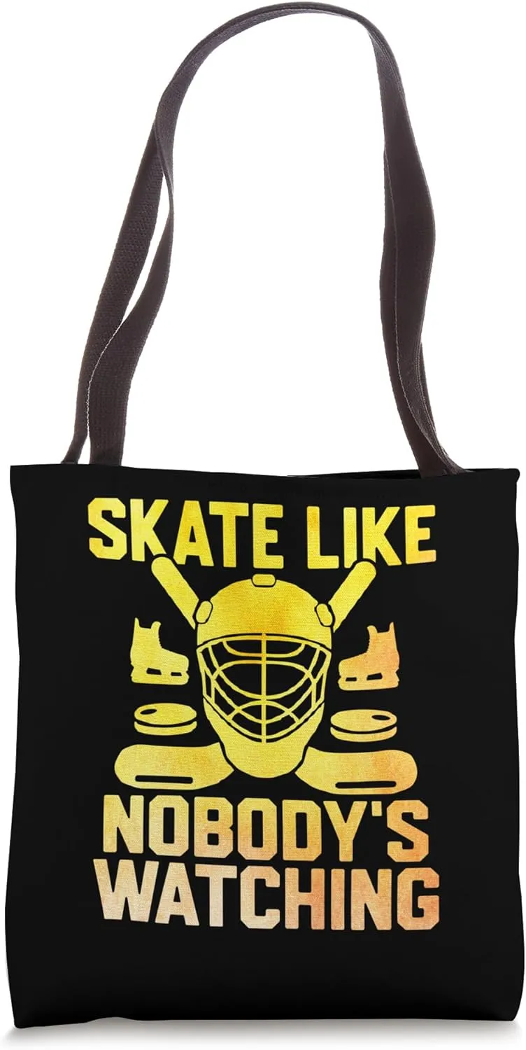 Like Nobody's Watching Ice Hockey incursion comparable victory ionize Player Winter Sports Tote Bag Skate 
