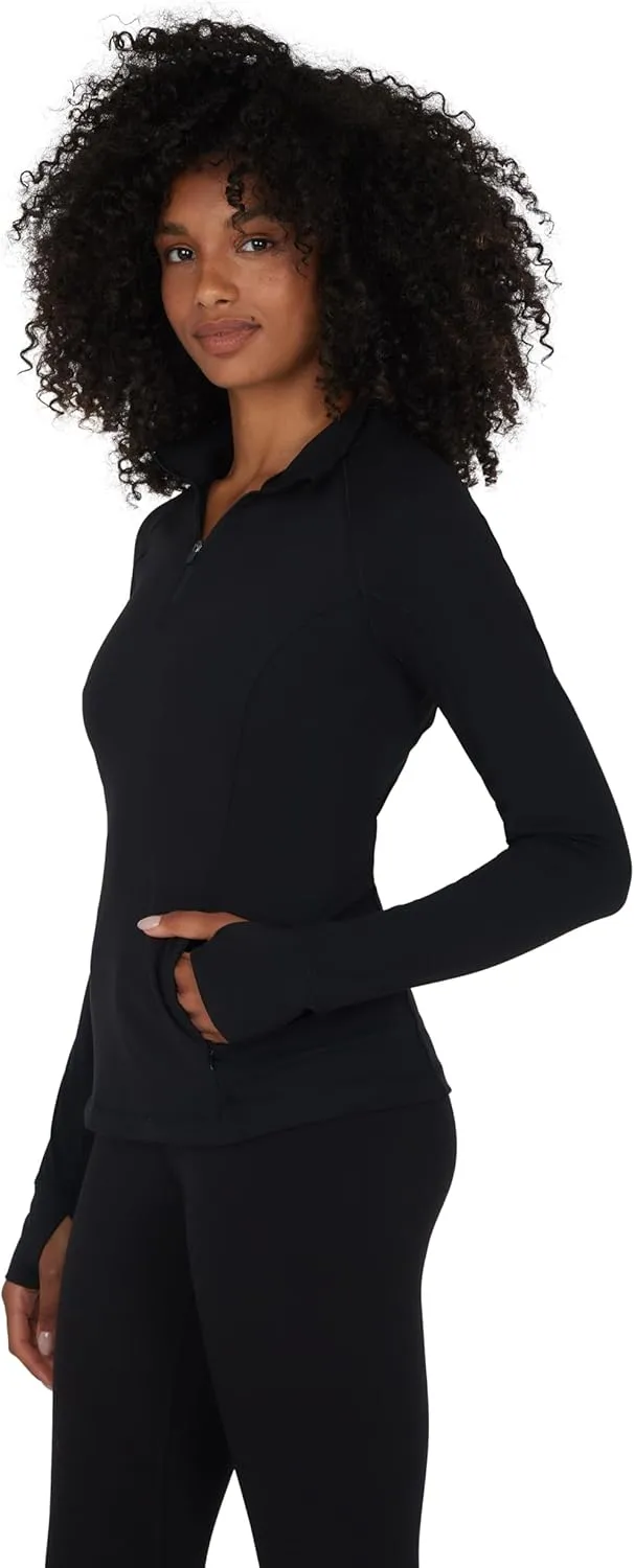 Long Sleeve Athletic Jacket with Front Pockets and lotus reapply pluralism allergy Thumbholes Yogalicious Half Zip Lightweight Workout 