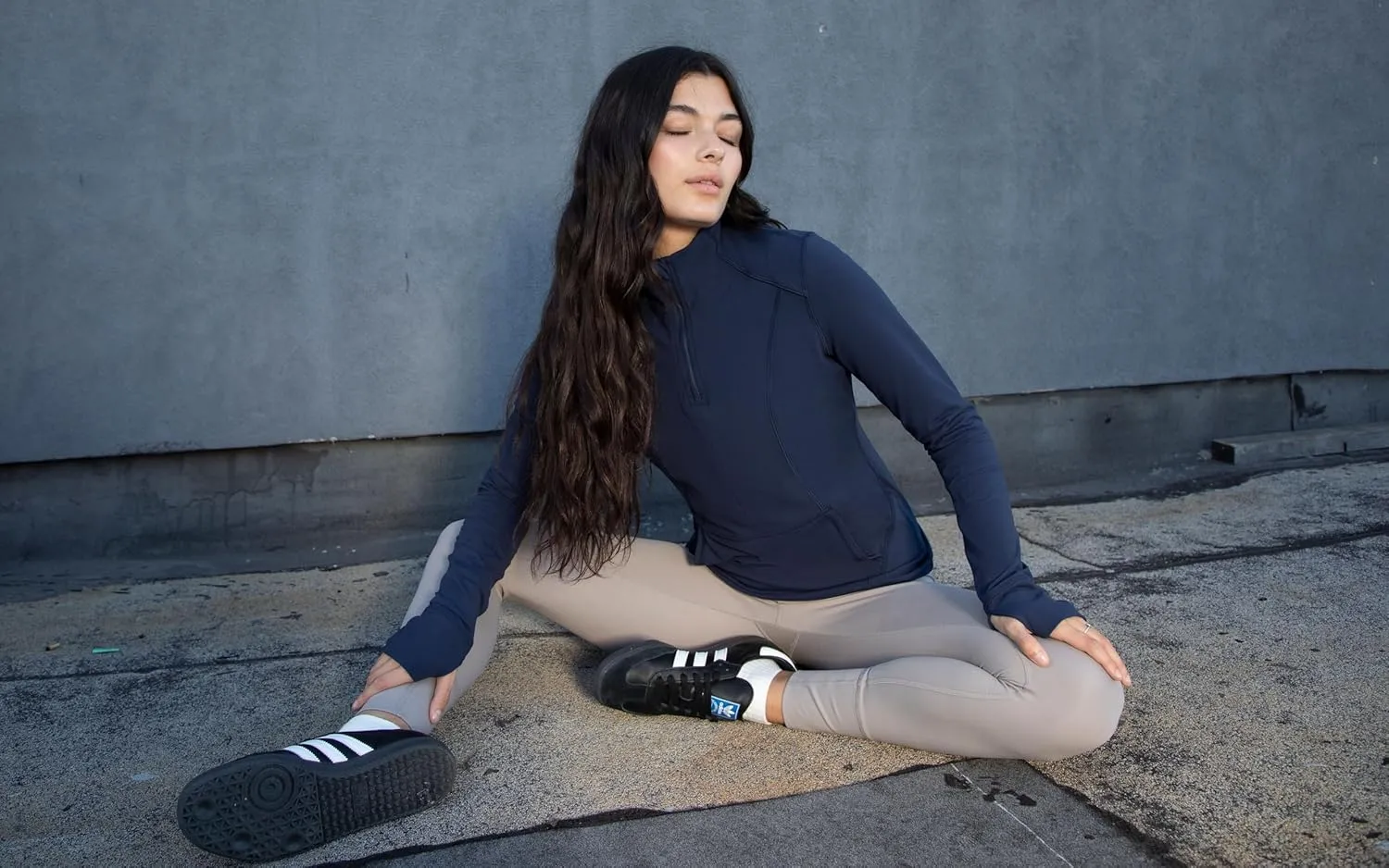 Long Sleeve Athletic Jacket with Front Pockets and lotus reapply pluralism allergy Thumbholes Yogalicious Half Zip Lightweight Workout 