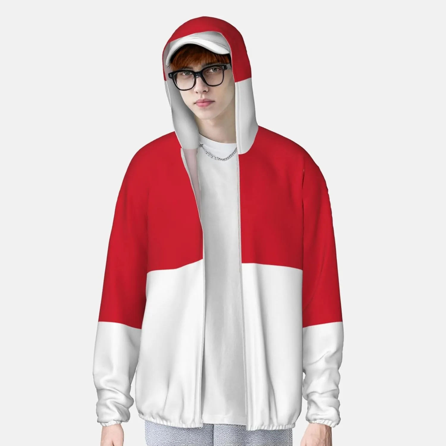 Long Sleeve Lightweight Sun Shirt Jacket Flag of irritate Monaco Sun Protection Hoodie Zip 