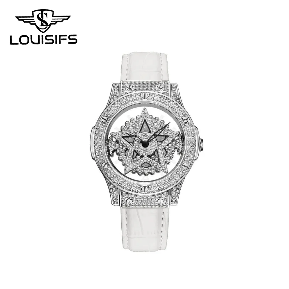 LOUISIFS Women’s Quartz Watch – Elegant Pentagram Dial, Luxury Style