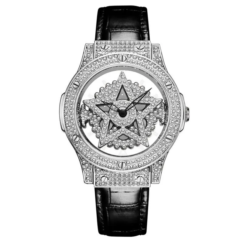 LOUISIFS Women’s Quartz Watch – Elegant Pentagram Dial, Luxury Style