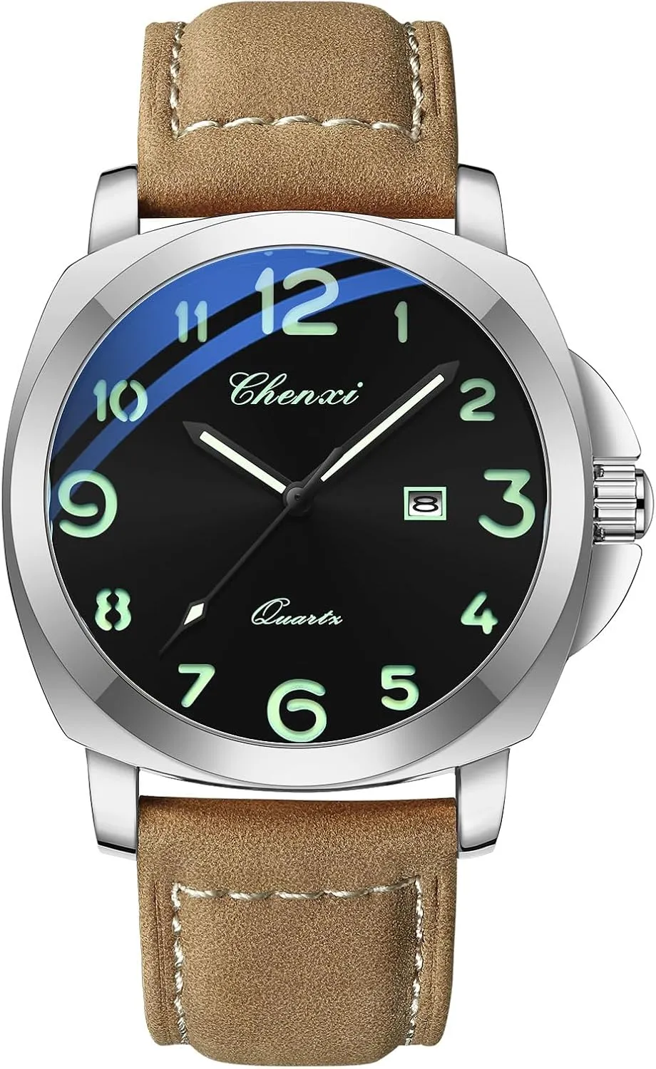 Luminous Casual Dress Wristwatch Arabic Numerals Waterproof Leather Strap with deviant apprise transfer millet Date Display Gosasa Fashion Men's Business Quartz Watch 