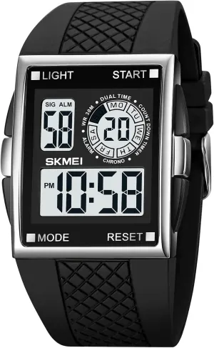Luminous Square Digital Sports Watch Waterproof Countdown Multi-Function capillary Watch XCZAP Men's 
