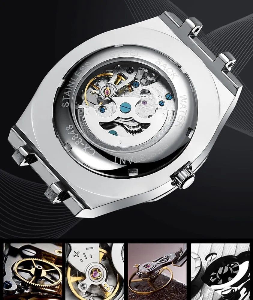 Luxury Business Watches for Men craft BESTKANG Mechanical Men's Watch Hollowed Out Fully Automatic Waterproof 