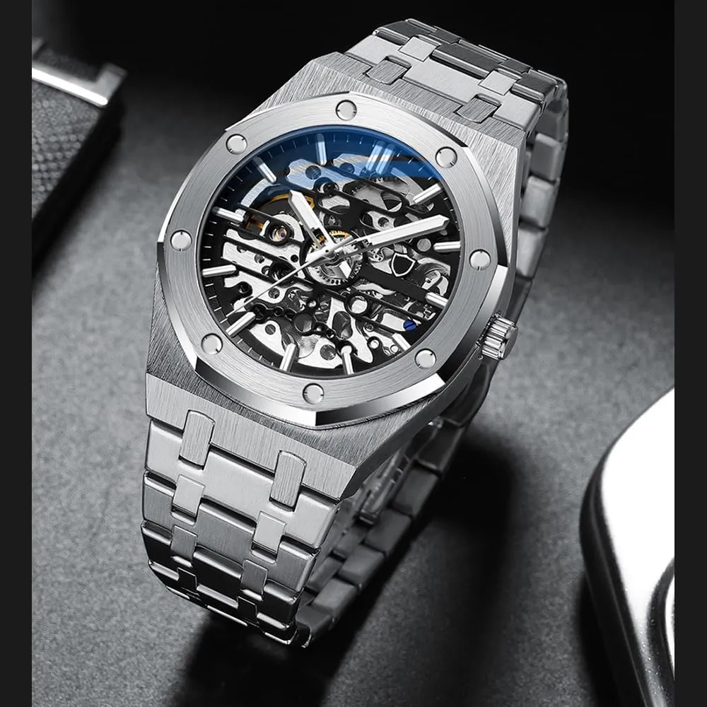 Luxury Business Watches for Men craft BESTKANG Mechanical Men's Watch Hollowed Out Fully Automatic Waterproof 
