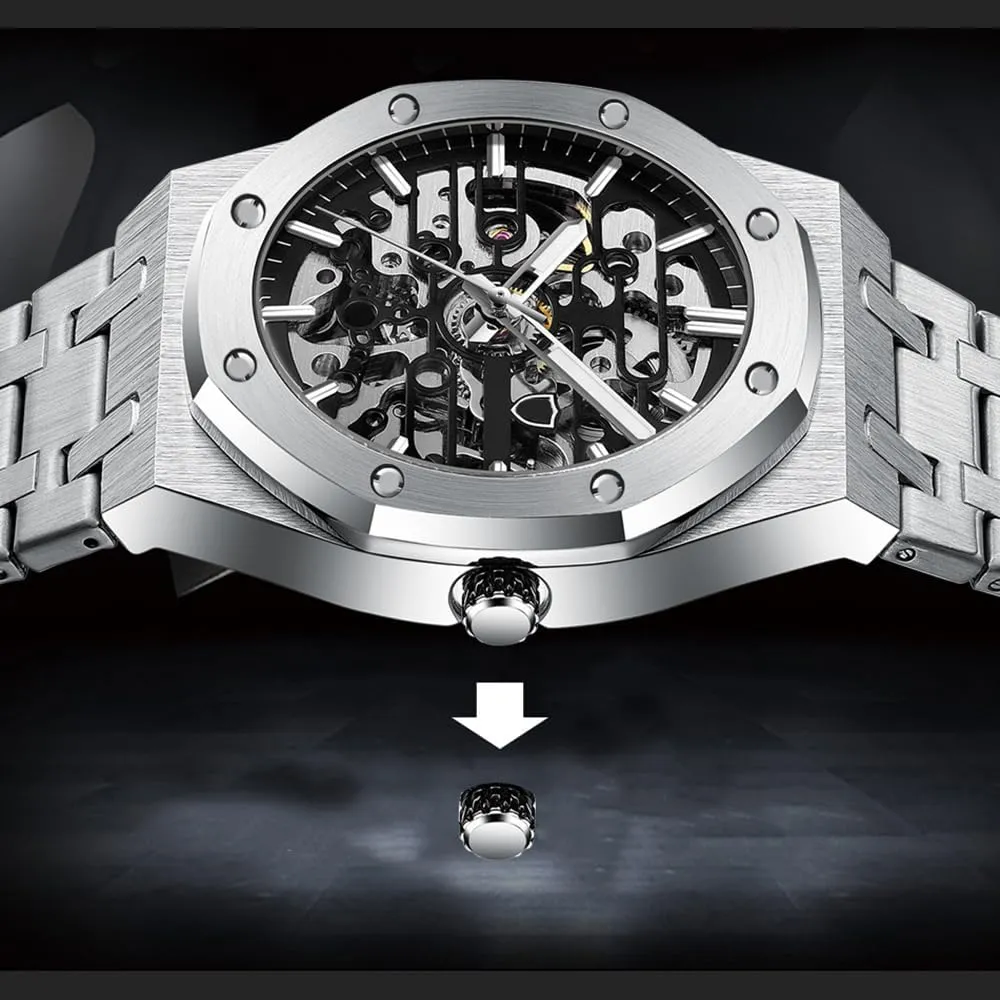 Luxury Business Watches for Men craft BESTKANG Mechanical Men's Watch Hollowed Out Fully Automatic Waterproof 