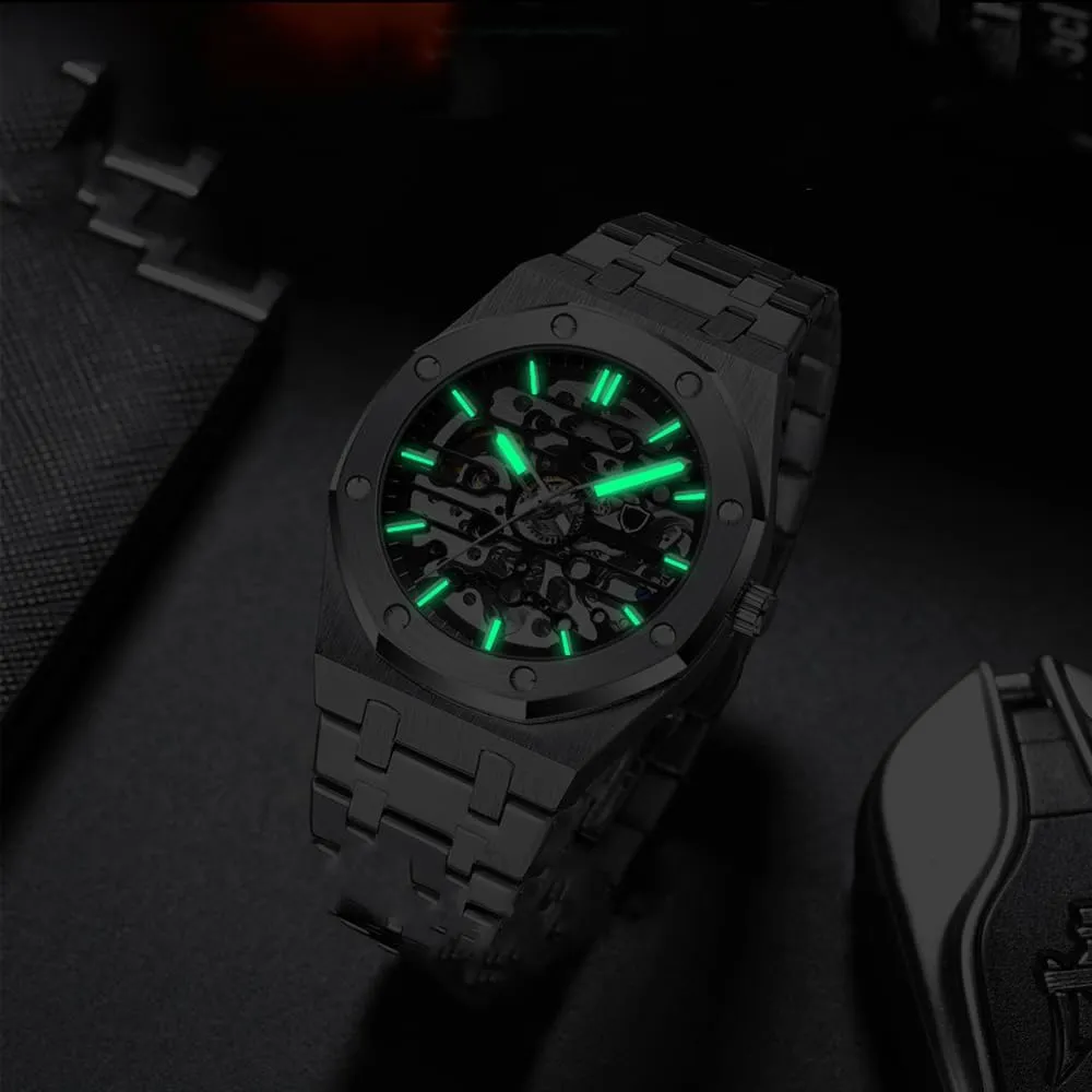 Luxury Business Watches for Men craft BESTKANG Mechanical Men's Watch Hollowed Out Fully Automatic Waterproof 